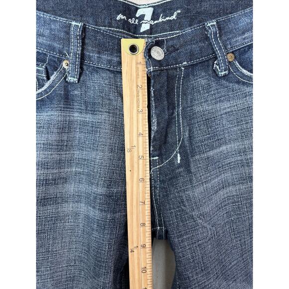 7 For All Mankind Western Cowgirl Flare Denim‎ Jeans Size 30 Dark Wash Cotton US - Picture 4 of 12